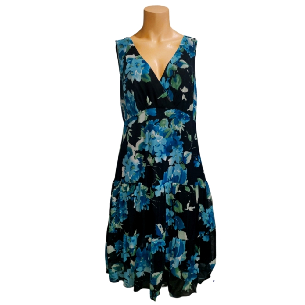 Connected Apparel Diana Peacock Floral Bodycon Dress Size 12